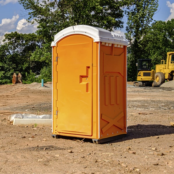 how often are the portable restrooms cleaned and serviced during a rental period in Uehling Nebraska